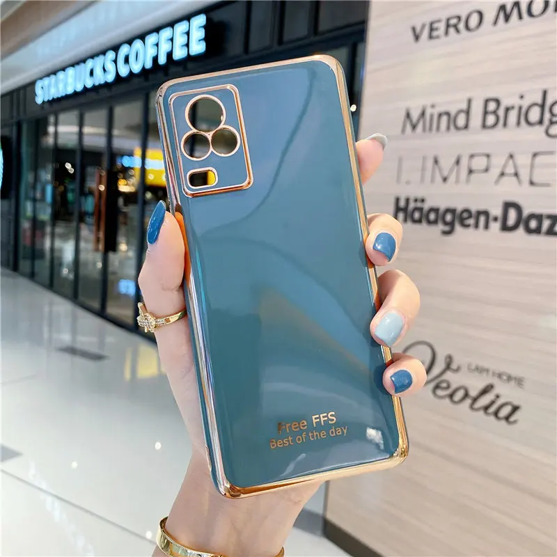 Luxury Plating Soft Silicone Phone Case For VIVO Y20 Y75 Y11 Y11S Y30 Y50 Y31 Y51 Y72 Y53S S1 V21E X70 Y15S Cover Caqa Couqa