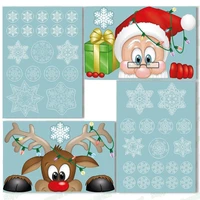 christmas window decal santa claus snowflake stickers winter wall decals for kids rooms new year christmas window decorations