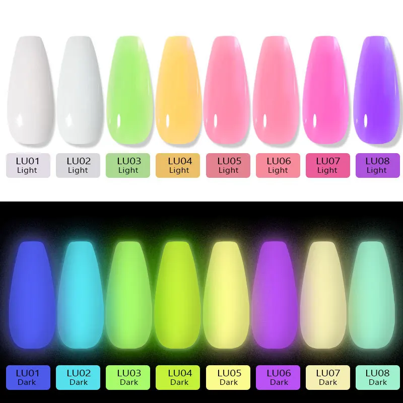 

Sdotter Luminous Nail Gel Glow In Dark Fluorescent UV LED Semi Permanent Soak Off Gel Varnish Lighting In Night Nail Art For Man