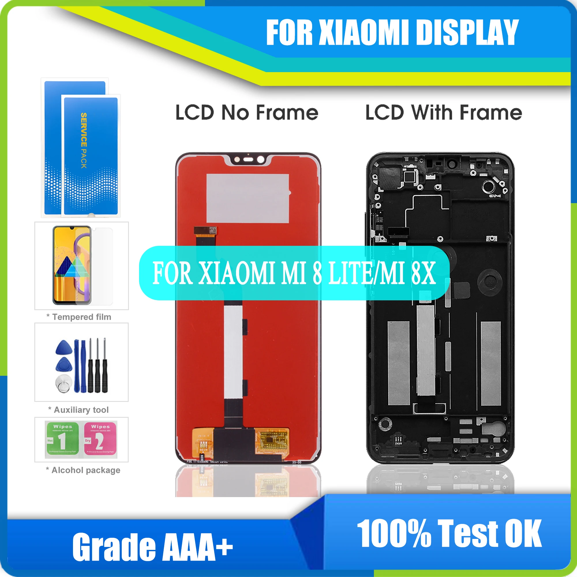 

Original LCD For Xiaomi Mi 8 Lite LCD Display Touch Screen Digitizer Assembly With Frame For Xiaomi Mi8 Lite Mi 8X LCD