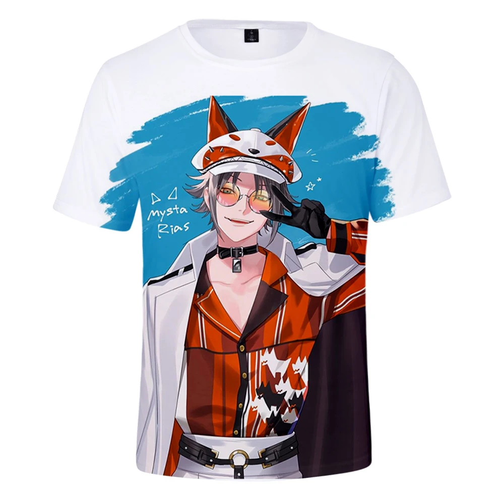 

HOLOLIVE VTuber хита Rias Merch Футболка Весна Лето Мужская/женская рубашка уличная одежда футболка уличная одежда