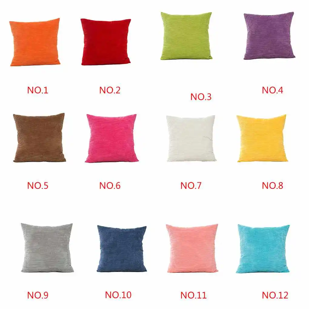 

Corduroy Car Pillow Case Quadrate Pillowslip Cushion Cover Throw Pillowcase Car Sofa Bed Drawing Living Room Decor