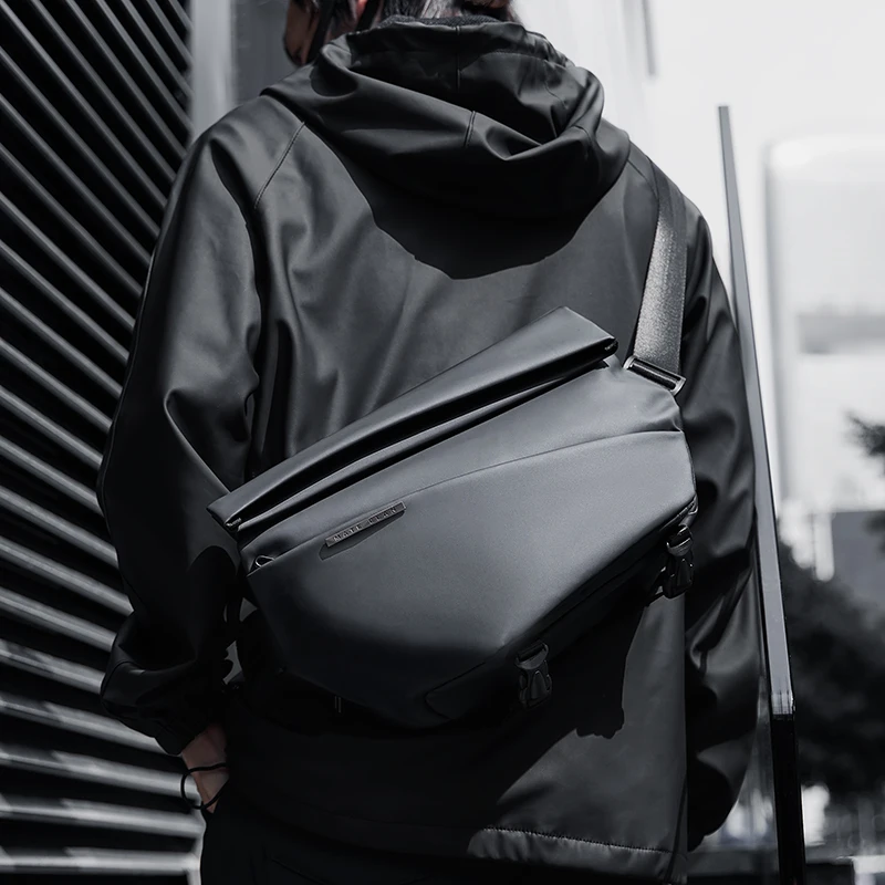 2022 Men's Crossbody Bag Commuter Fashion Hot Sale Oxford Waterproof Simple Black Multifunction Male's Shoulder Bag For Youth