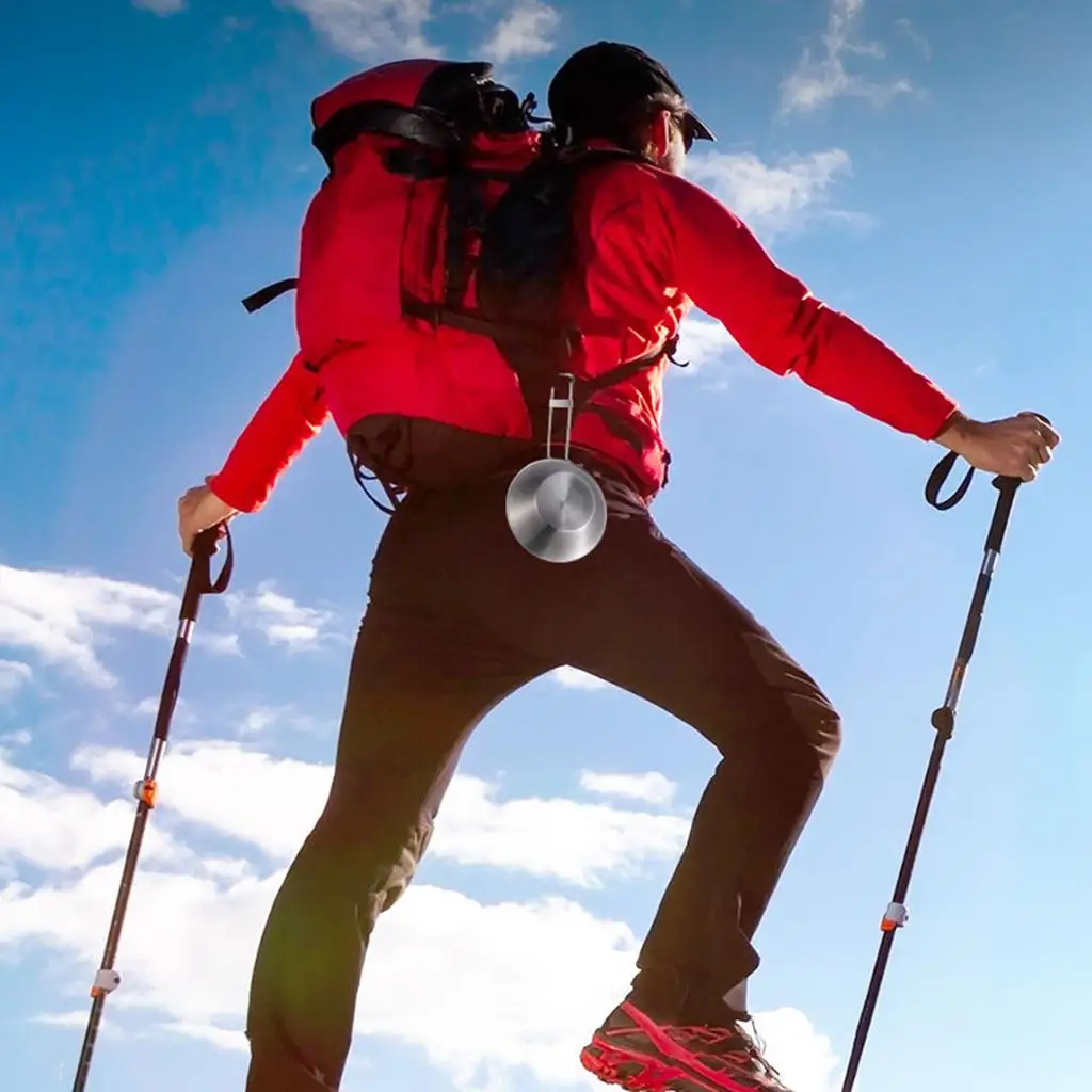 

Folding Bowl Equipment Stainless Steel Camping Gear with Handle for Hiking