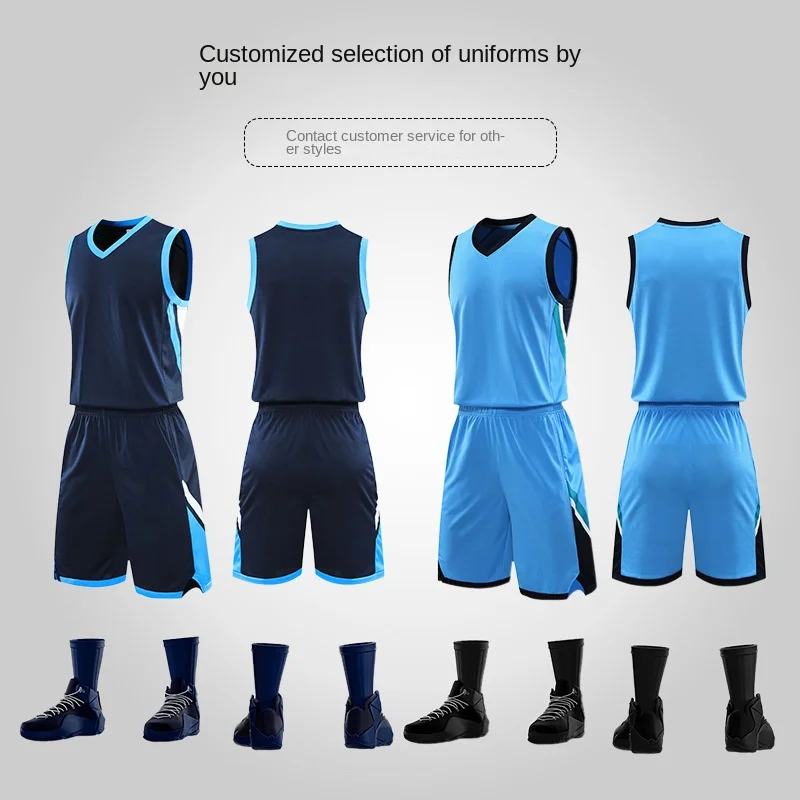 

Student Team Training Competition Jersey School League Printing Number Basketball Uniform Set Youth Jersey Kids Tracksuit
