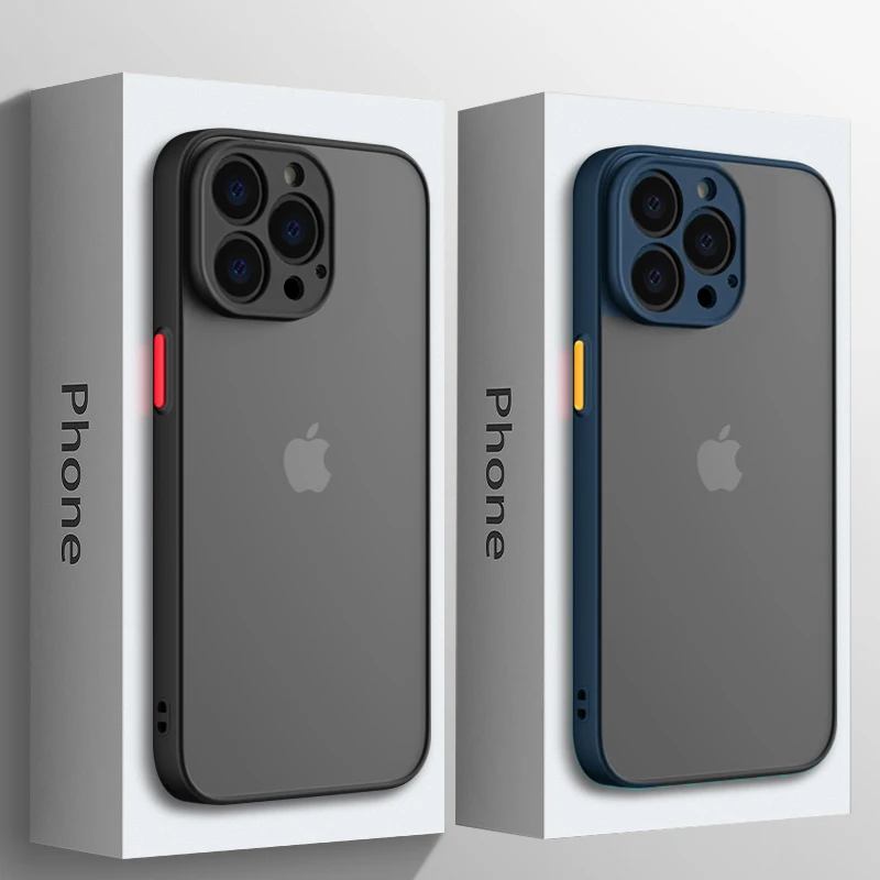 

Роскошный противоударный бронированный матовый чехол для телефона IPhone 13 Pro Max 12 11 Pro Max XS Max XR X 8 7 Plus, прозрачный силиконовый чехол-бампер