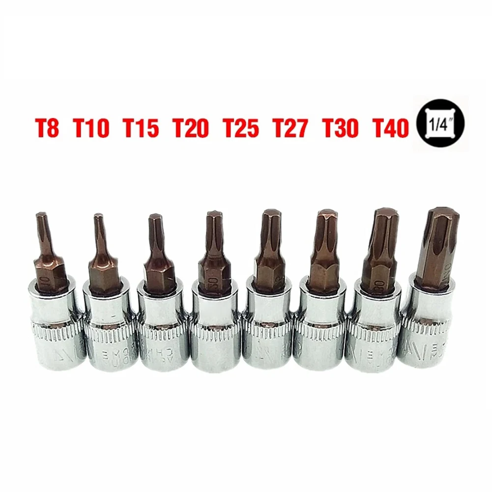 

8 шт., набор головок для отверток 1/4 дюйма, шестигранные