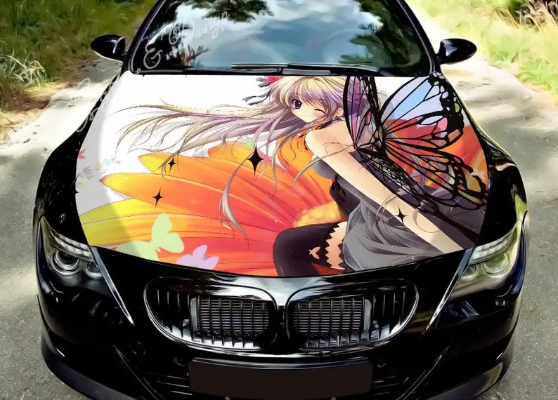 

Car Hood Decal, Vinyl, Sticker, Graphic, Wrap Decal, Truck Decal, Truck Graphic, Bonnet Decal, Skull, F150, Sexy Anime