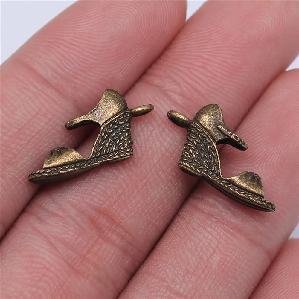 

WYSIWYG 10pcs 19x10mm Antique Bronze Color Lady'S Shoe Charms Pendant For DIY Jewelry Making Handmade Jewelry Craft Findings