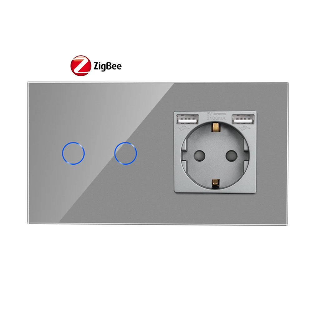 

Сенсорный выключатель Bingoelec Smart Tuya 1/2/3/4 клавиш серый