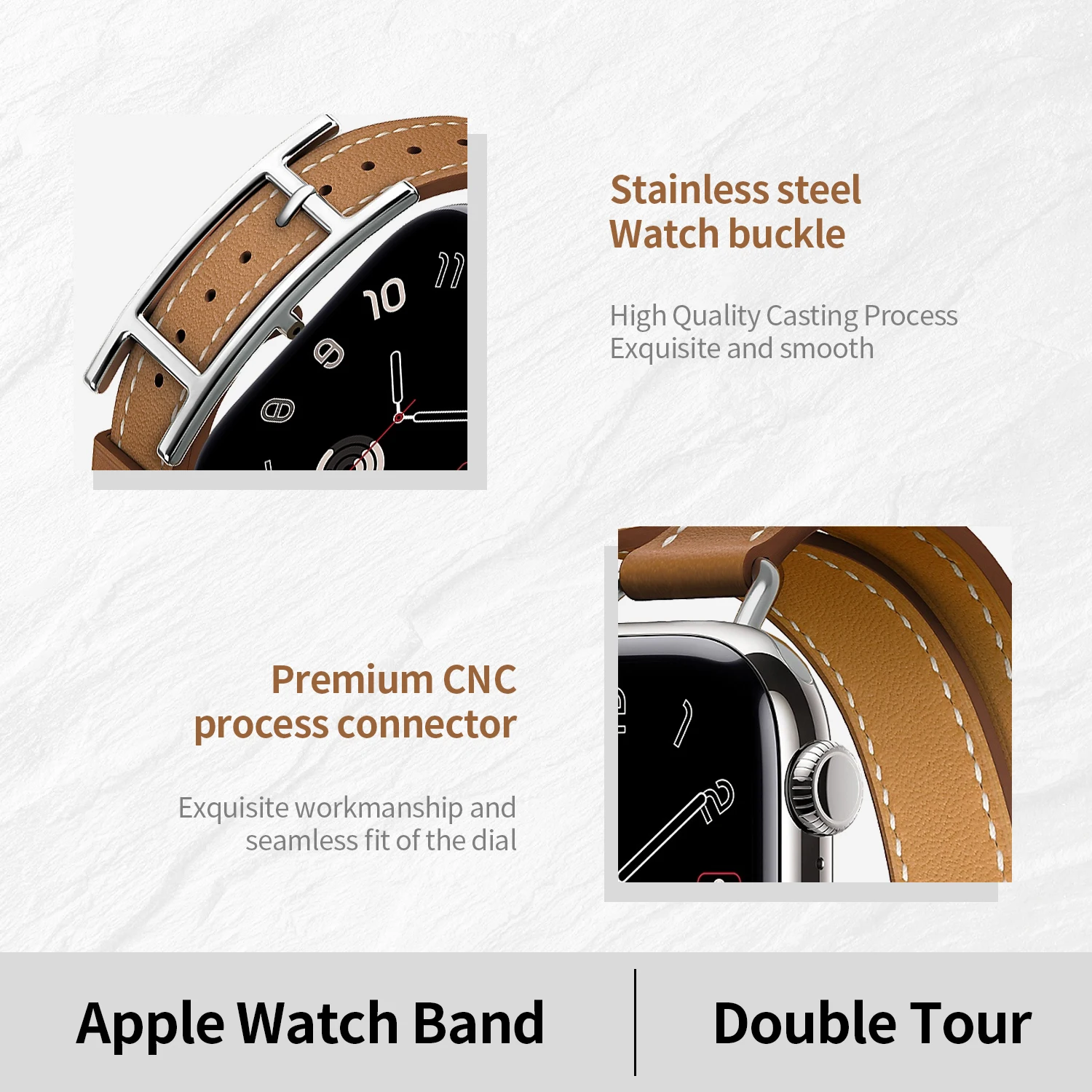 Фото Новый ремешок Double Tour Hapi Attelage для Apple Watch Ultra 2, ремешок серии 10, 9, 8, 7, 6, Se 5, 42 мм, 45 мм, 46 мм, 49 мм №2
