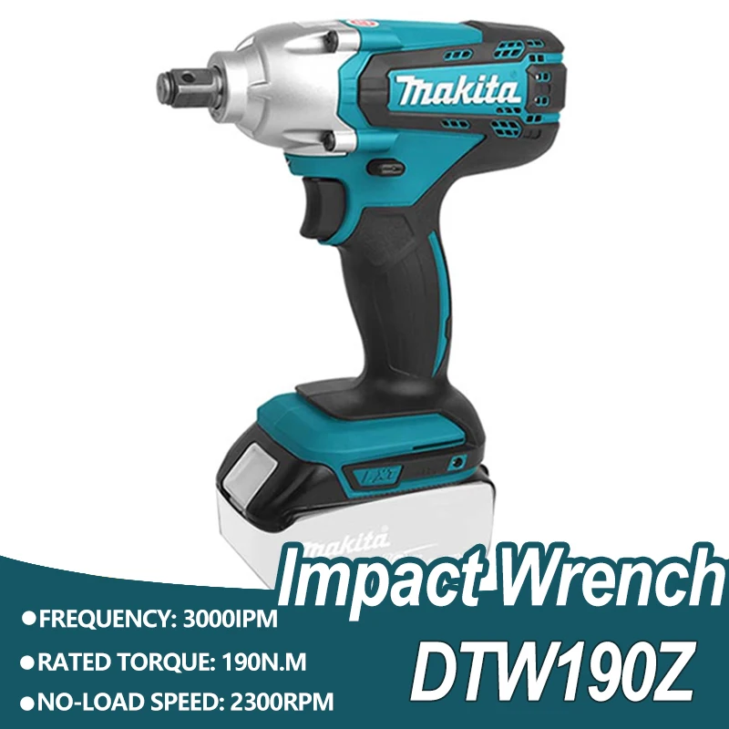 

Гайковерт ударный Makita DTW190, беспроводной электрический инструмент с литиевой батареей, 18 в