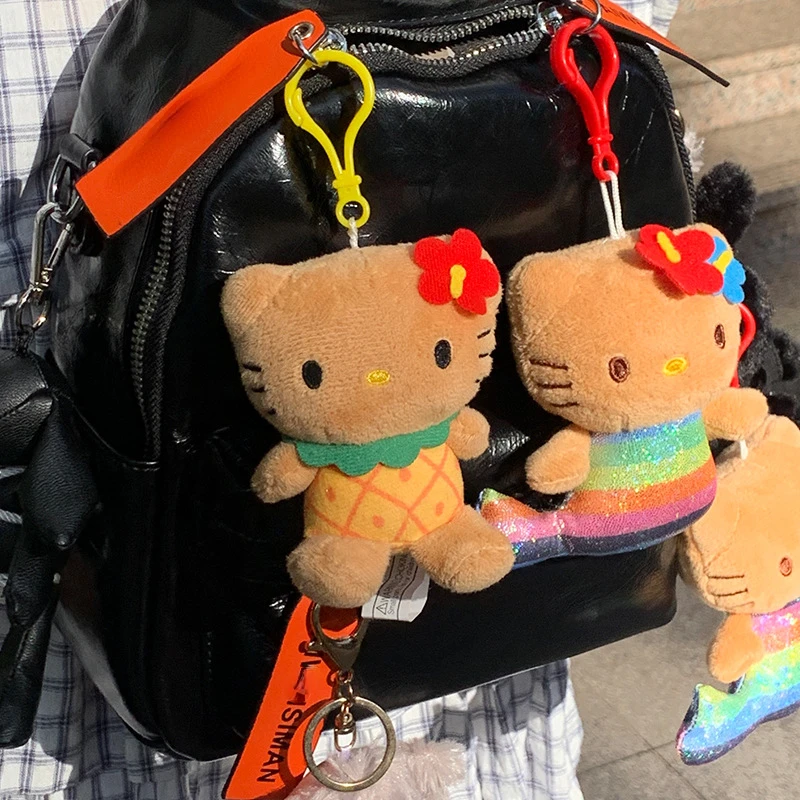 2024 Гавайская летняя черная креативная плюшевая подвеска Hellos Kittys Ins Kawaii Kitty Cat