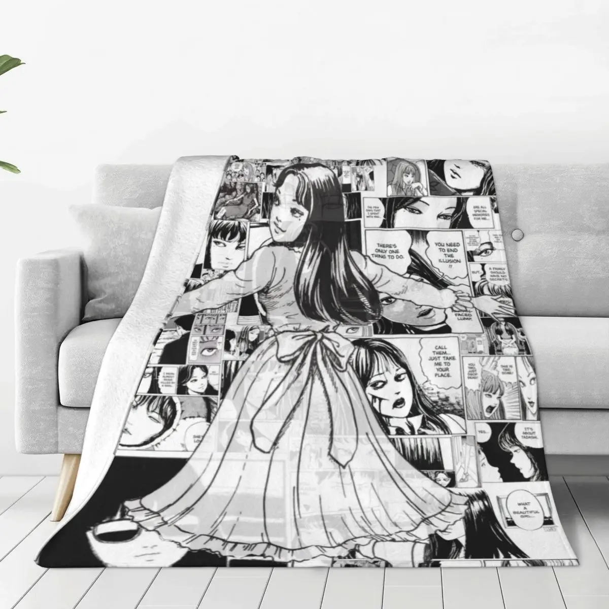 

Junji Ito Tomie Kawakami Blanket Cover Flannel Cute Kawaii Anime Lightweight Thin Throw Blanket for Bedding Couch Bedspread