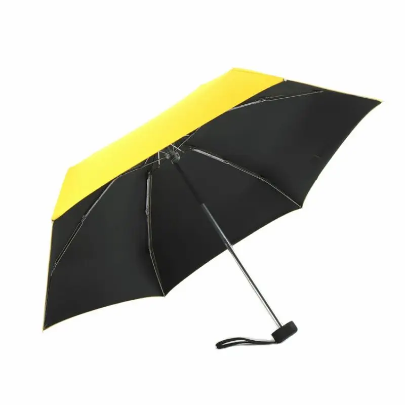 Складной легкий женский зонт черный зонтик с покрытием складной портативный