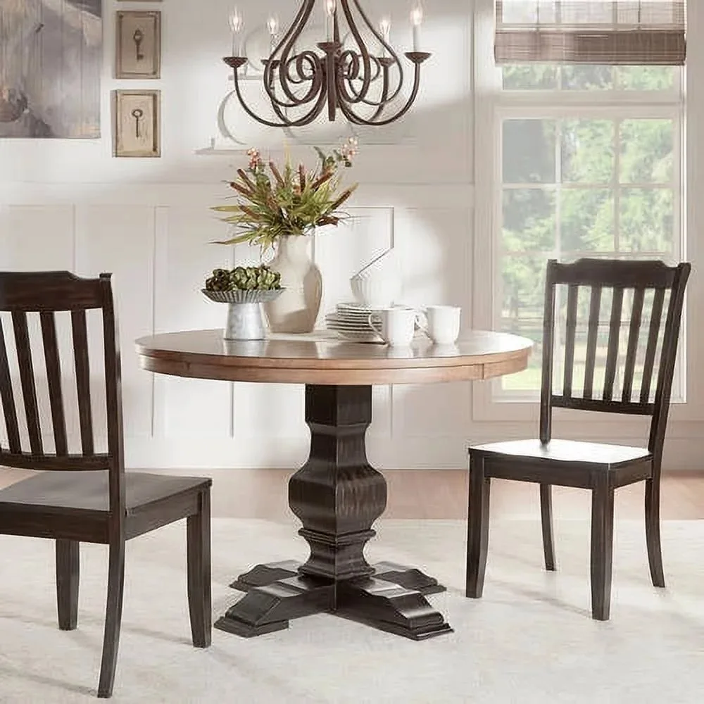 

Dining Chair 45“ Round Dining Table Black Finishes Kitchen Furniture Living Room Center Table Furnitures Dinning Tables Sets