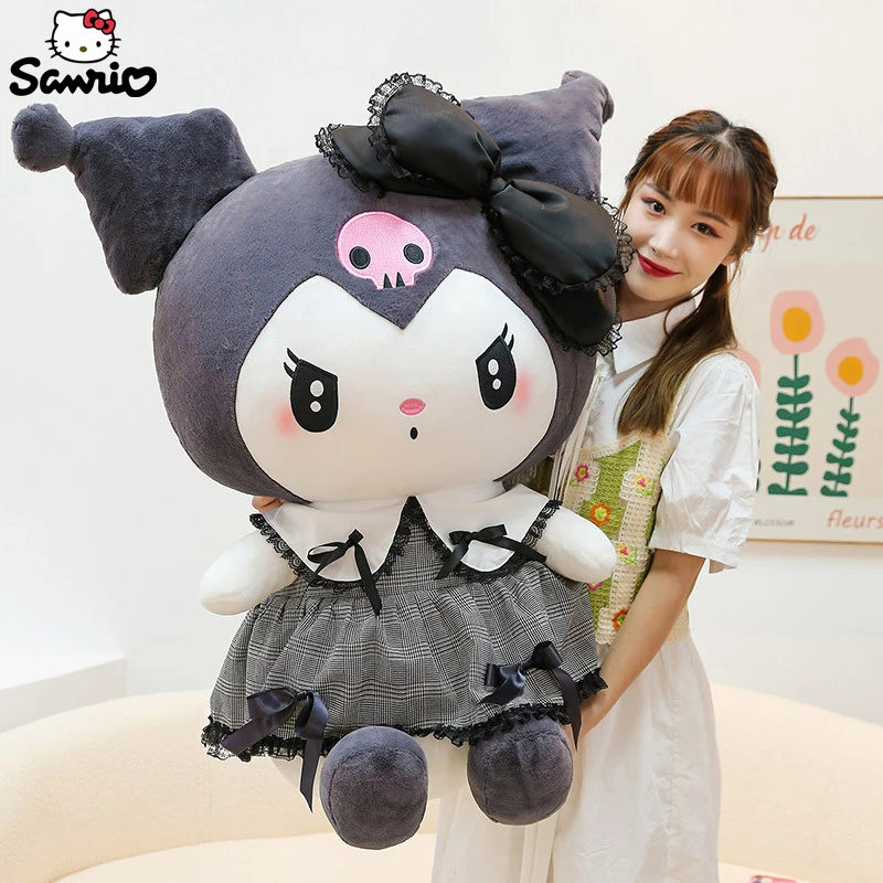 

100 см Гигантский Размер Sanrio аниме темный готический стиль My Melody Kuromi плюшевая игрушка подушка для сна мультяшный мягкий подарок