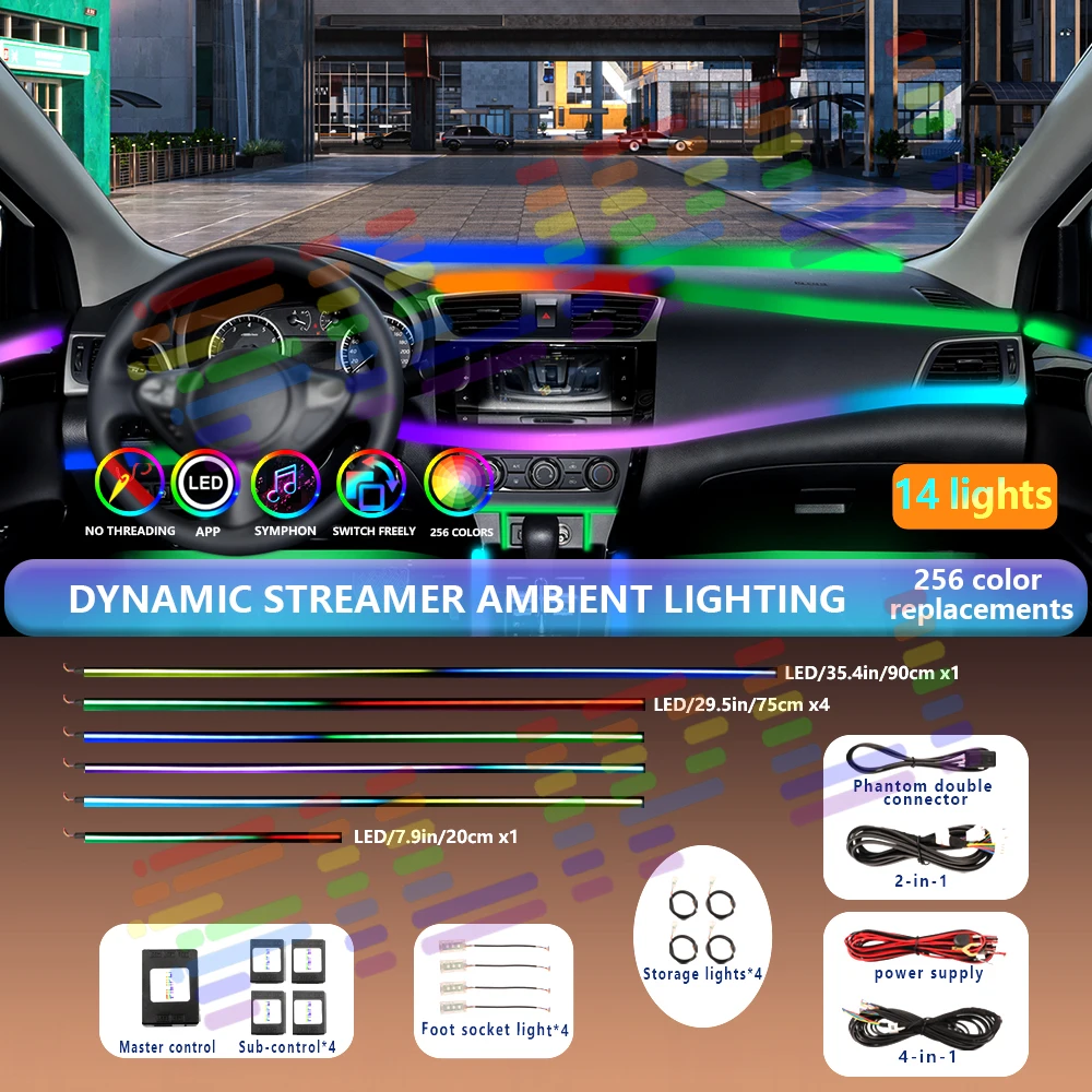 Bmw F10 декоративная атмосферная лампа 64 128 цветов RGB симфонический автомобиль 6/14/22
