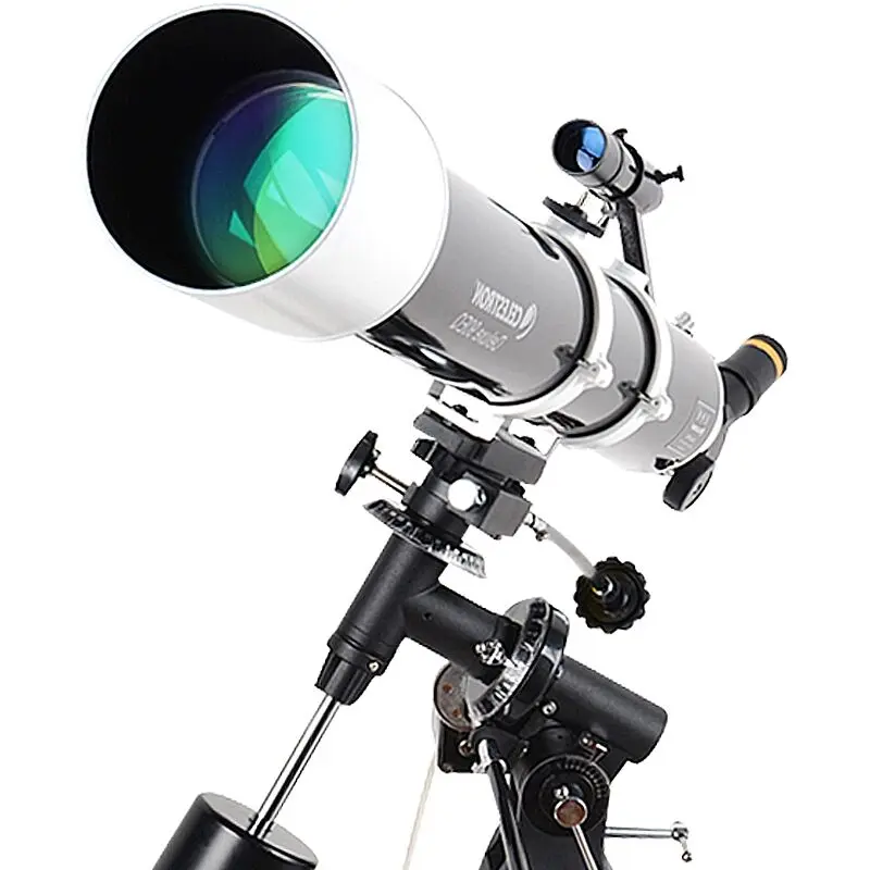 

Celestron 90/910 Astronomical Telescope Deluxe 90EQ Refractor EQ2 Equatorial Mount Bracket with EQ2 Motor Stainless Steel Tripod
