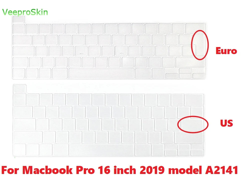 Для MacBook Pro 16 дюймов 2019 евро версия США Touch ID A2141 A 2141 TPU чехол для клавиатуры