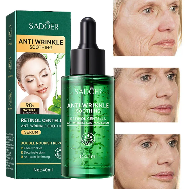 Retinol Face Serum Wrinkle Remover Anti-Aging Fade Fine Line Liftting Firming Moisturizing Whitening Brighten Repair Skin 40ML