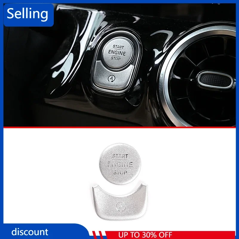 

Автомобильные аксессуары для Mercedes-Benz New A-Class B-Class GLA GLB CLA, однокнопочный стикер на пуск, нержавеющая сталь, серебристый, 2 шт.