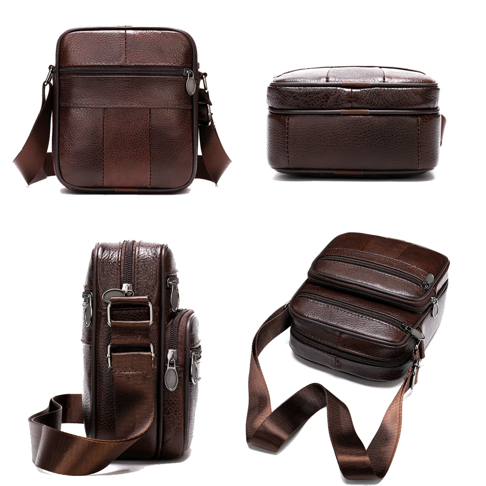 WESTAL Men's Shoulder Bag for Men Phone Small Crossbody Bags Genuine Leather Thin Designer Male Flap 7350 |