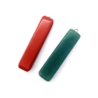 natural stone pendants redstone reiki gem long rectangle 12x55mm jewelry diy making necklace green aventurine charms accessories