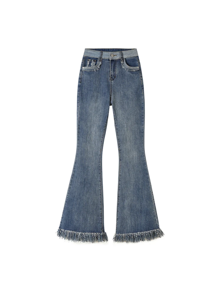 

Женские джинсы в американском ретро-стиле, демисезонные джинсы в простом стиле, женские узкие синие джинсовые брюки с высокой талией