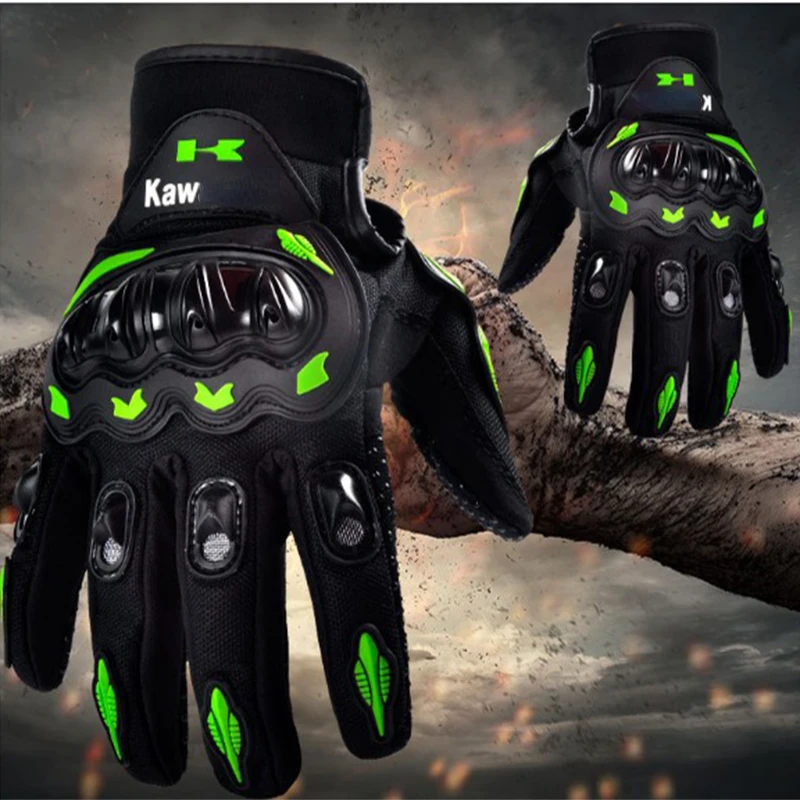 

Fast Shipping 1Pair For Kawasaki Fashion New Full Finger Motorcycle Gloves Motocross Luvas Guantes Moto Protective Gears Glove