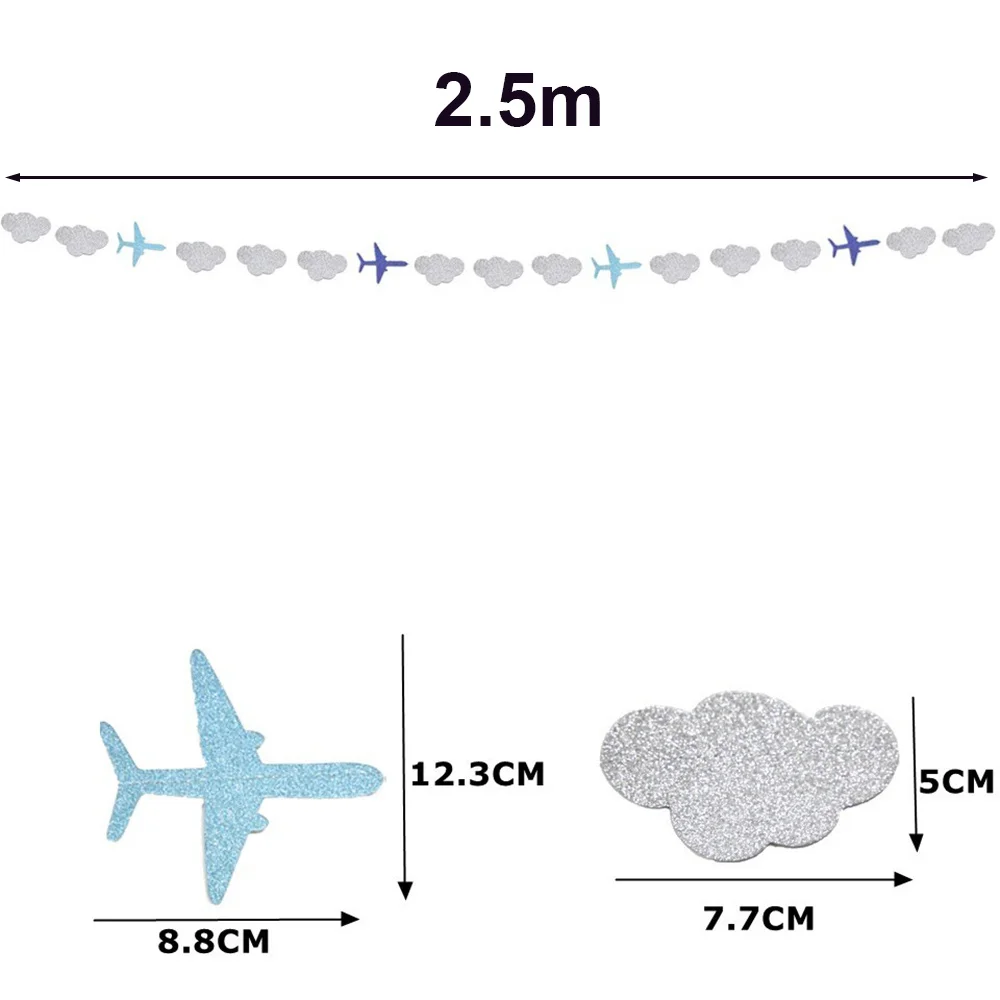 Самолет облака гирлянда блестящая бумага украшения для дня рождения фон