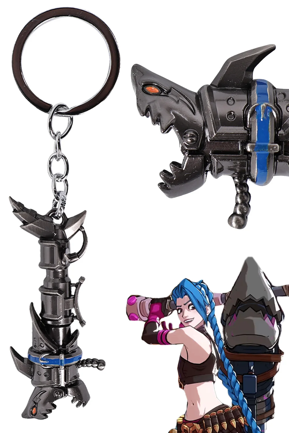 Маскировка Arcane Jinx Fishbone кулон брелок 2024 игра LoL TV 2 аксессуары для косплея женские