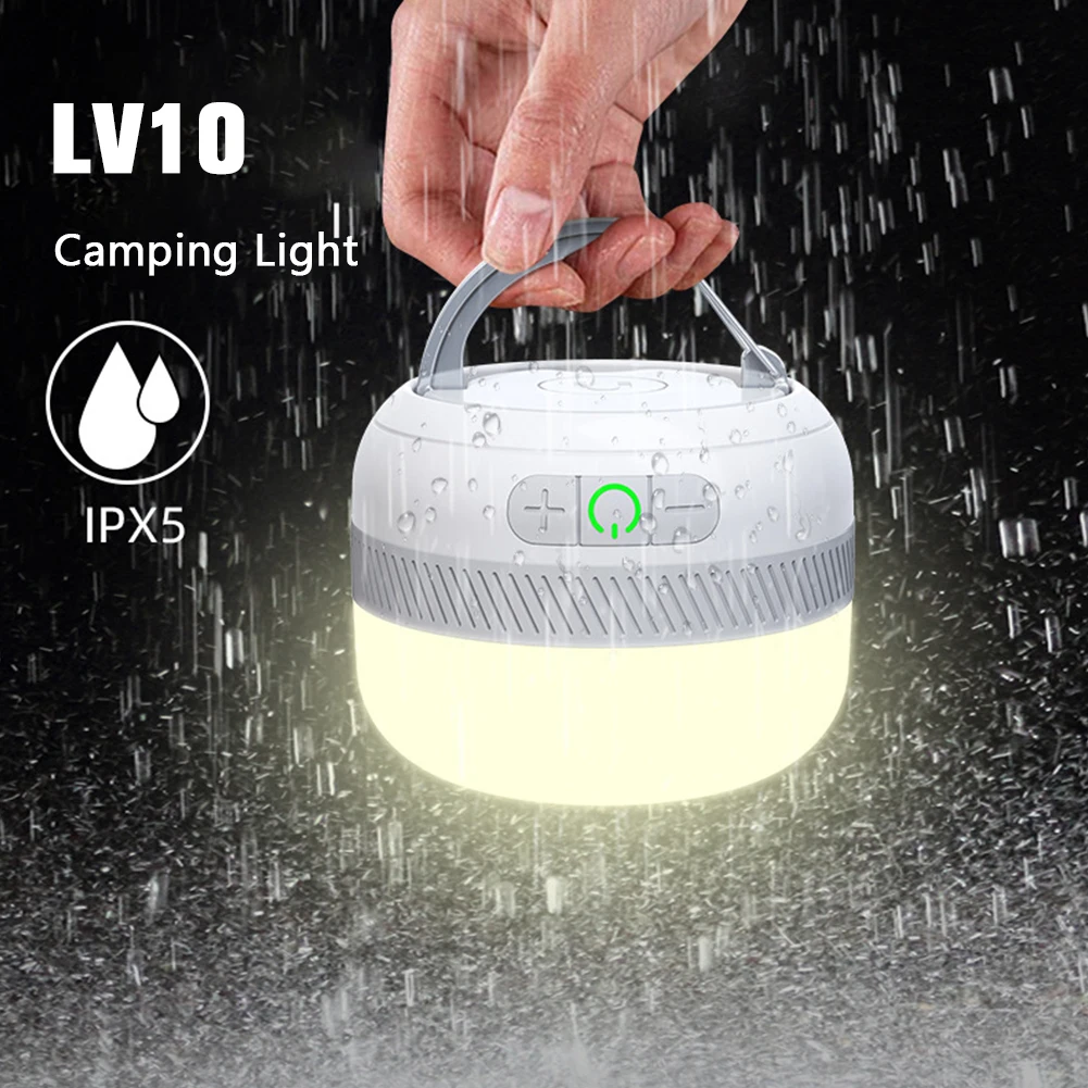

Outdoor Bulb USB Rechargeable LED Emergency Lights Portable Tent Lamp 5200mAh Battery Lantern BBQ Camping Light for Porch Garden
