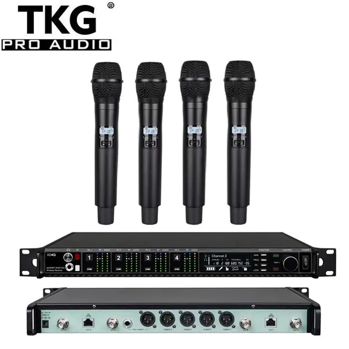 TKG AD4Q 512-937 МГц uhf Беспроводная сценическая звуковая аудиогарнитура петличная беспроводная 4-канальная беспроводная микрофонная система (art.: 3920cbb4840fc) - 3920cbb4840fc