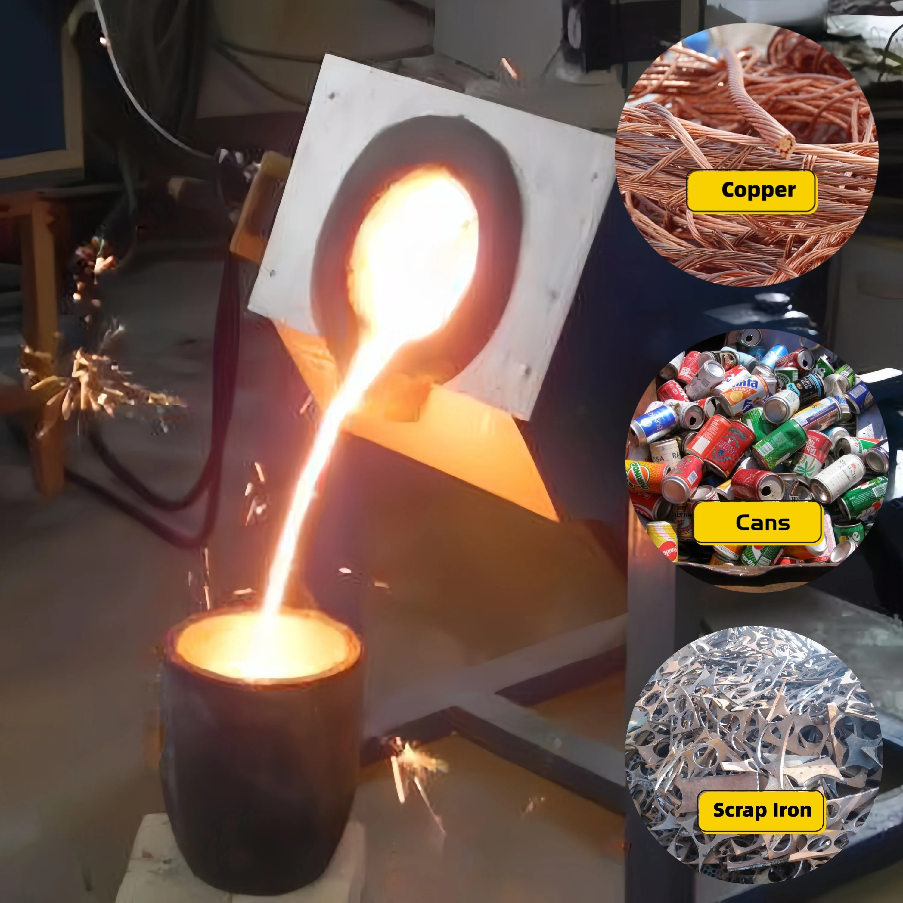 Маленькая печь IGBT от 20 до 140 кг нагревательное оборудование для индукционного