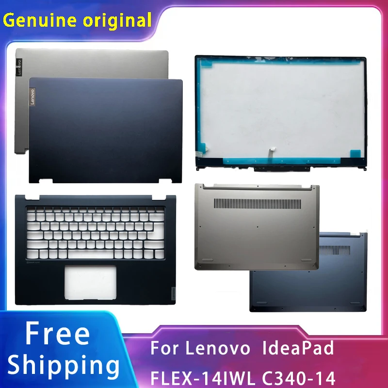

Новинка, аксессуары для ноутбука Lenovo IdeaPad FLEX-14IWL, задняя крышка ЖК/передняя панель/Упор для рук/нижняя часть серебристо-синего цвета