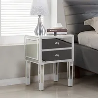 Bedroom ins nightstand modern solid wood mirror light luxury bedside table small storage cabinet European-style furniture