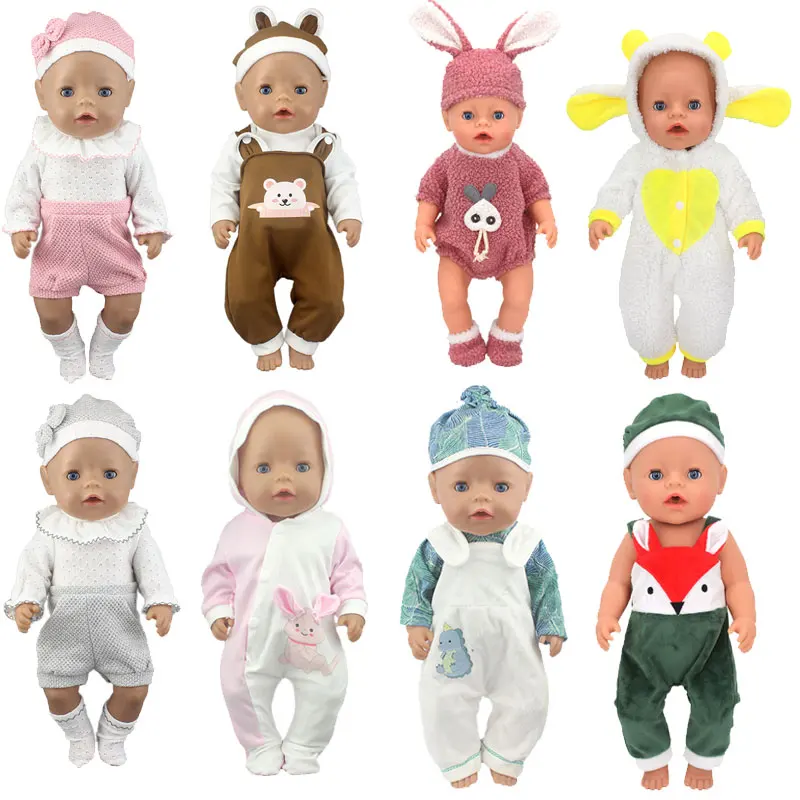 2022 New Fashion  Doll Jump Suits Fit For 43cm Baby Doll 17 Inch Reborn Baby Doll Clothes