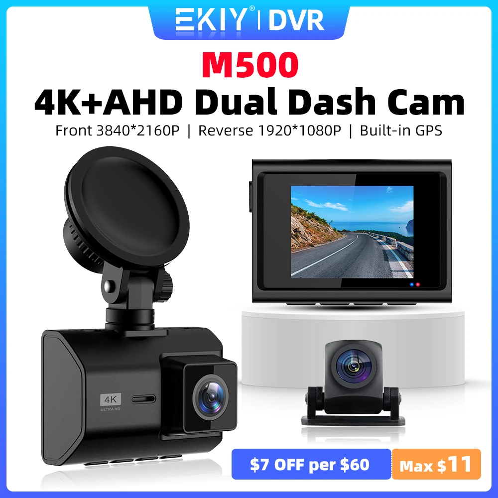 EXYI M500 4K Dash Cam Встроенный GPS 142FOV Автомобильный видеорегистратор DVR рекордер 24-часовой монитор парковки Управление приложением 1080P AHD Камера заднего вида EXYI M500 4K Dash Cam Встроенный GPS 142FOV Автомобильный видеорегистратор DVR рекордер 24-часовой монитор парковки Управление приложением 1080P AHD Камера заднего вида