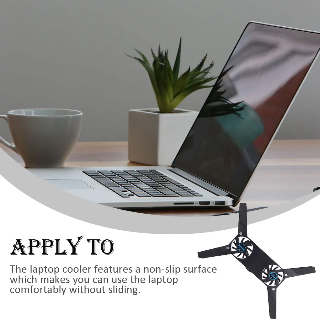 

Подставка для ноутбука с двумя вентиляторами, USB-портами