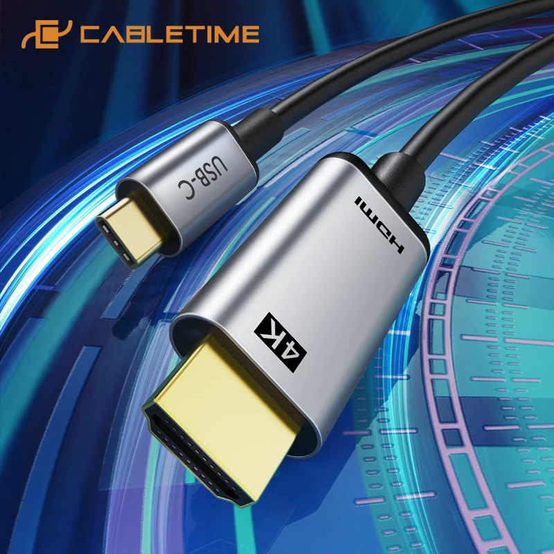 CABLETIME-Cable USB tipo C a HDMI, 4k, 4K, 60Hz, Thunderbolt 3, para...