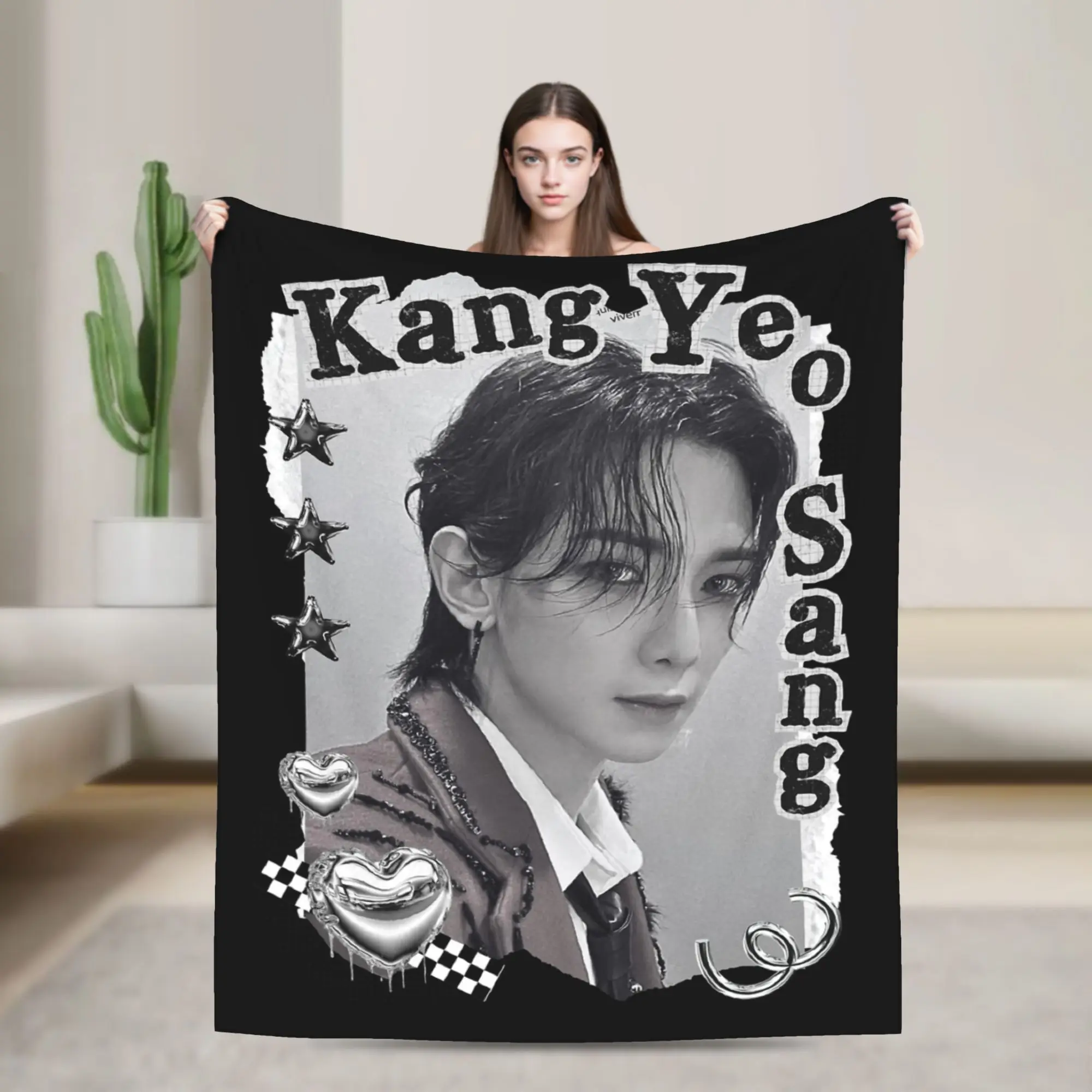 Фото Пледы Kpop Boy Group A-Ateez Yeosang: фланелевые, летние, дышащие, супермягкие, для кровати и офиса №5