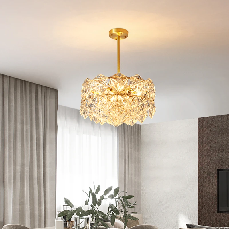 Современная медная хрустальная люстра с гравировкой роскошный художественный