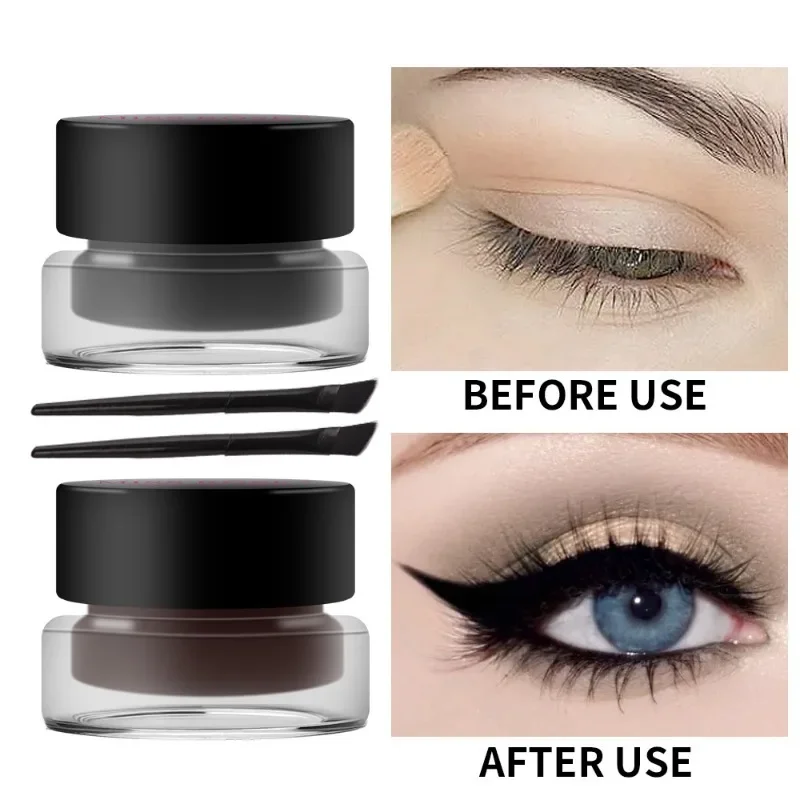 

2pcs Two-Color Eyeliner Cream Waterproof Sweat-proof Quick-dry Long-lasting and Easy To Color for Beginners