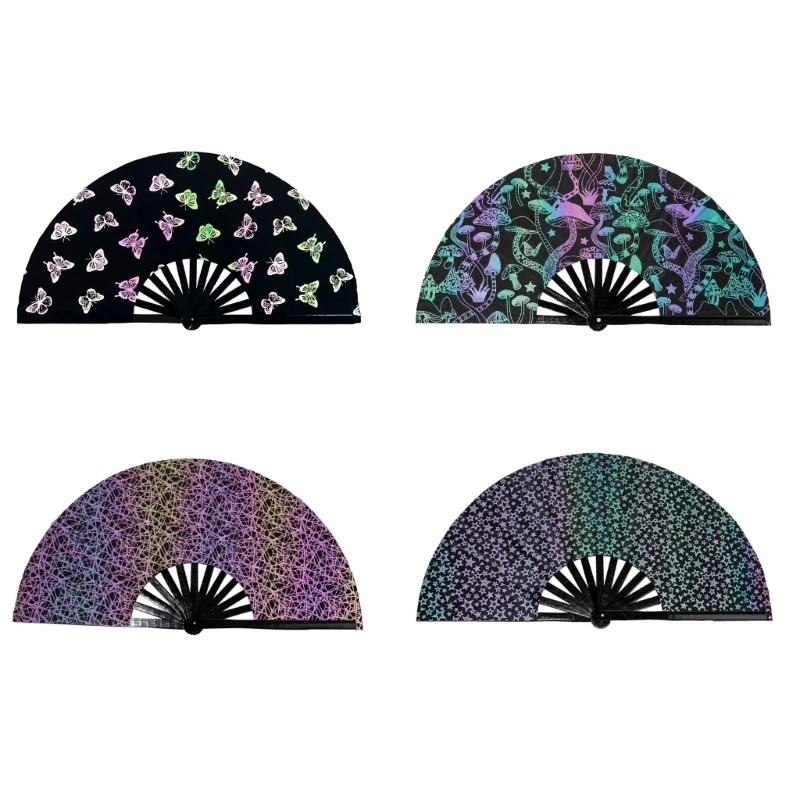 Светоотражающий складной веер идеально подходит для танцев и выступлений