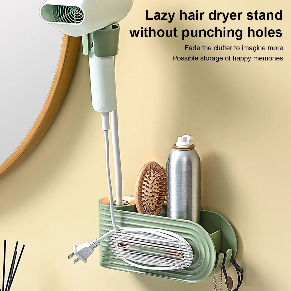 

Держатель для фена пластиковый настенный, без отверстий, белый