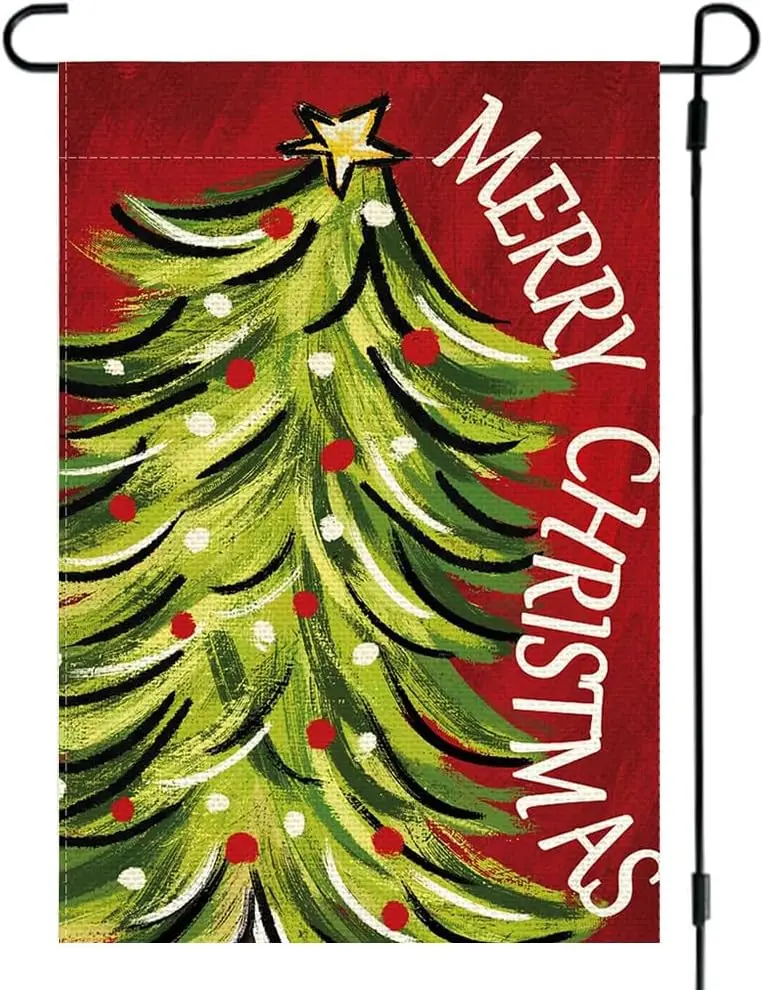 RABUSOFA Рождественские елки Садовый флаг 12x18 дюймов двусторонние красочные