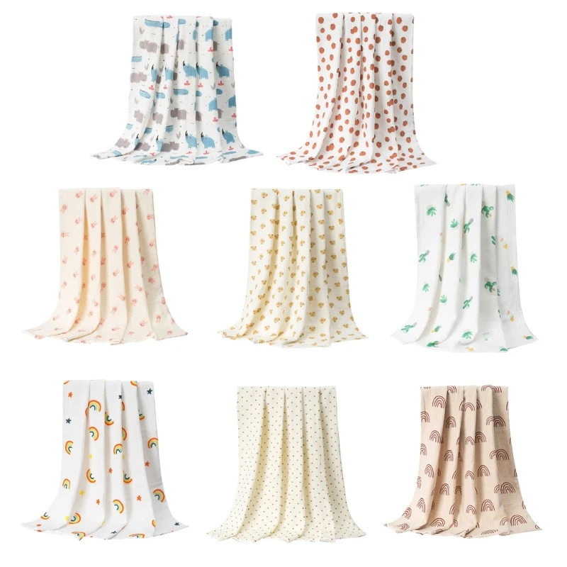 

Child Bath Towel Gauze-Cotton Wrap Blanket 6-Layers Breathable Shower Blanket Infant Towel Newborns Shower Gift 43x43’’