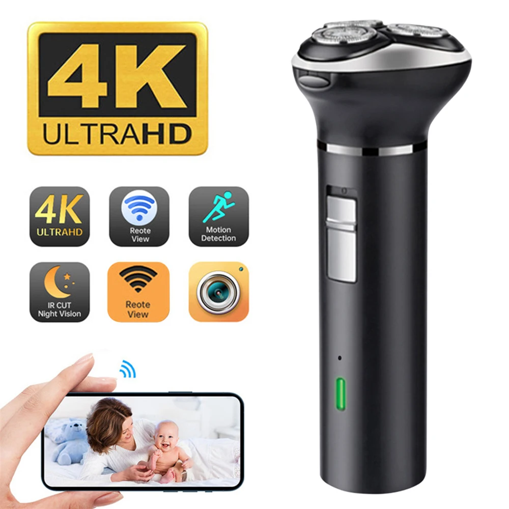 

Rechargeable Electric Shaver Wifi Mini Camera Portable Travel Men Electric Razor Invisible Security Video Surveillance Camera