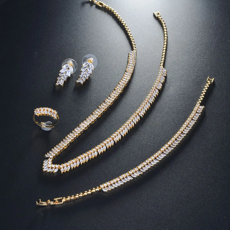 

Fashion Elegant Style Sparkling Cubic Zircon Jewelry Sets For Women Bridal Wedding Accessories Fashion Jewelry Wholesale N-716